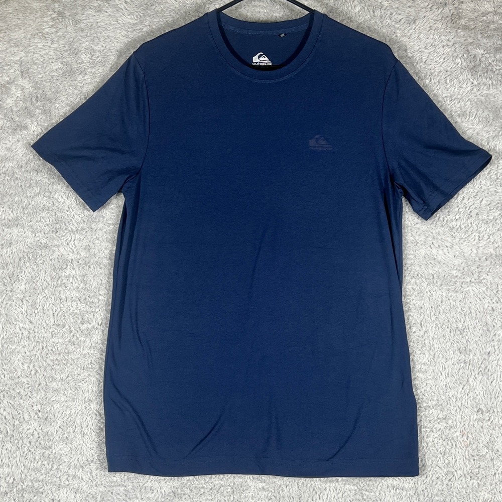 Quiksilver T-Shirt Mens Small Blue Performance Short Sleeve Regular Fit Stretch